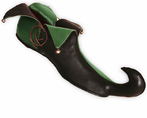 Men's & Women's Black & Green Leather Jester Shoes 9960-BKGN